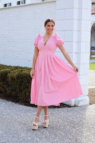Spinola Scallop Midi Dress