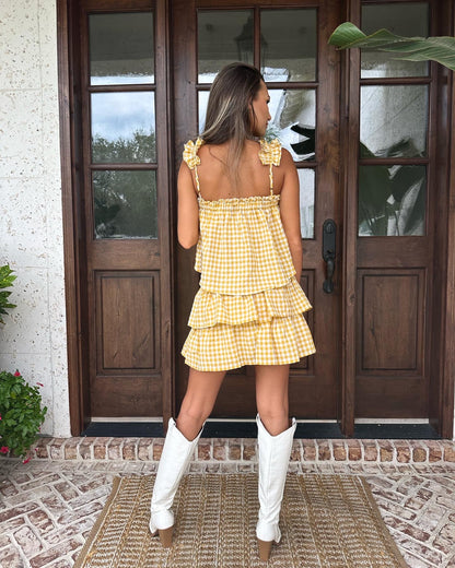 Gold Gingham Set