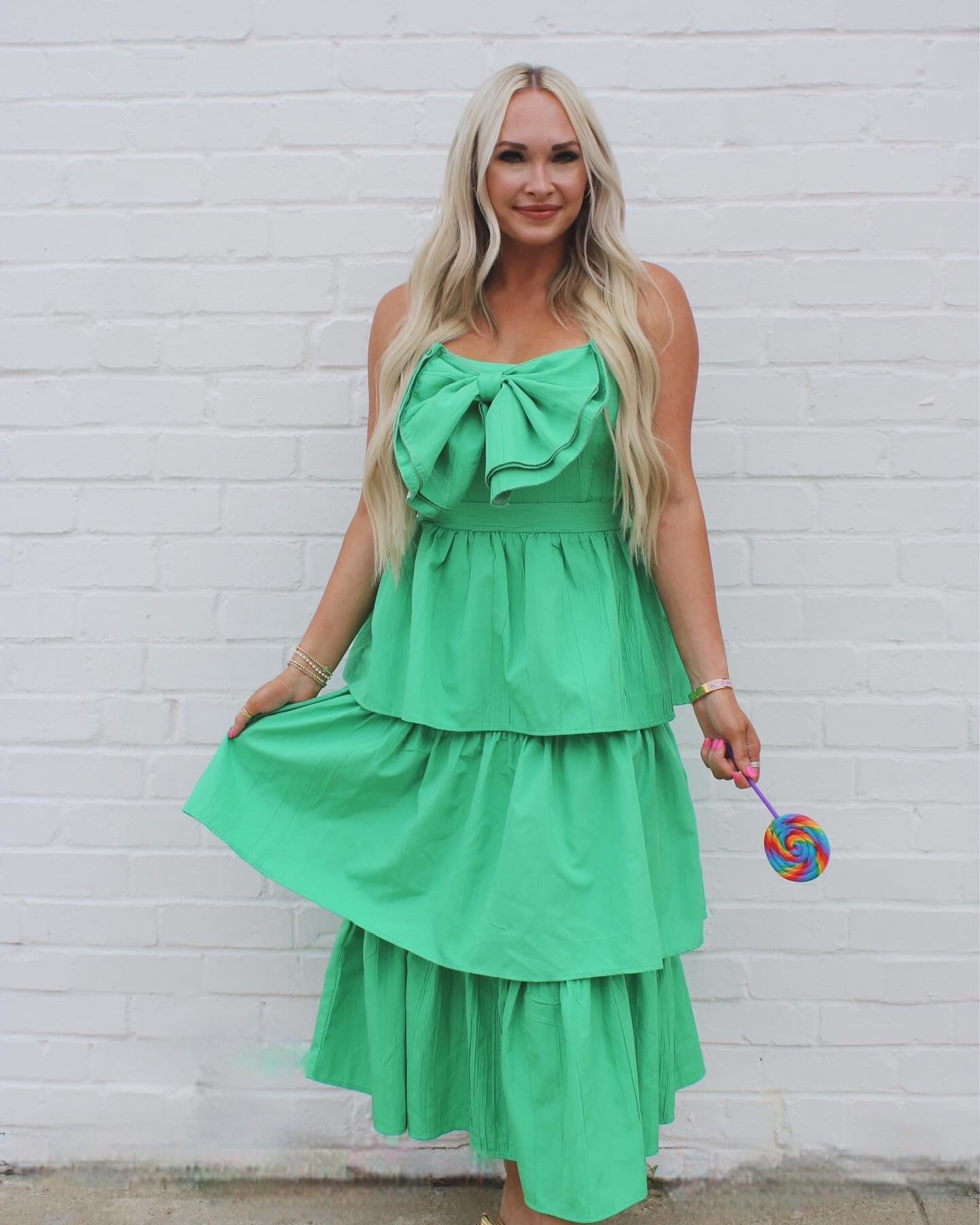 Meredith Midi Dress- Green