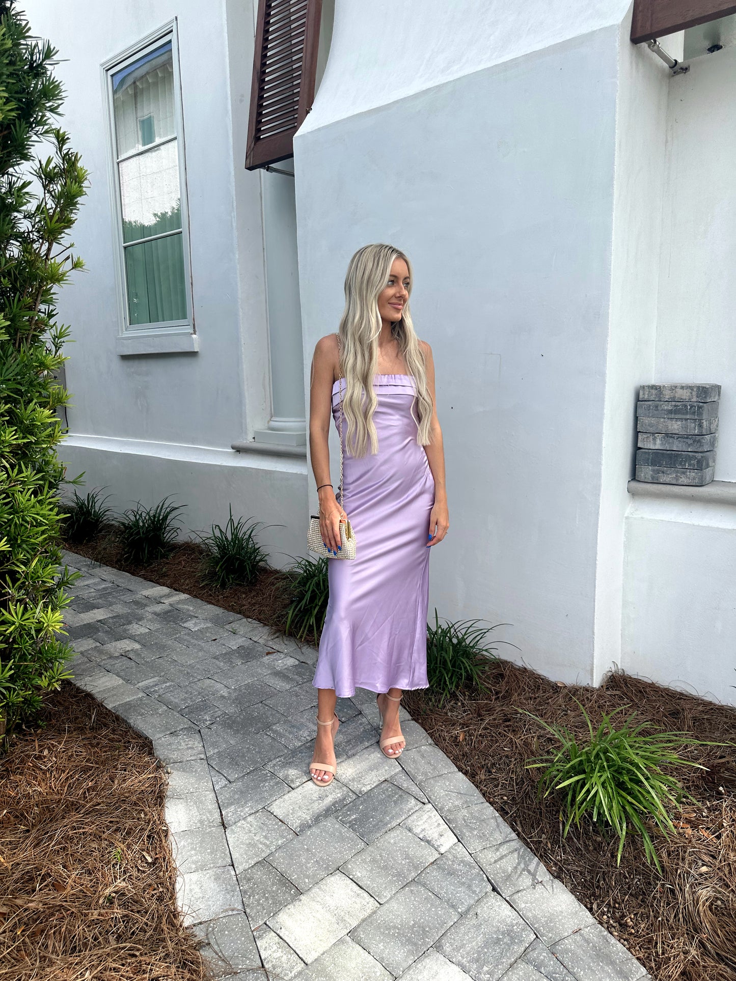 Lavender Satin Mini Dress