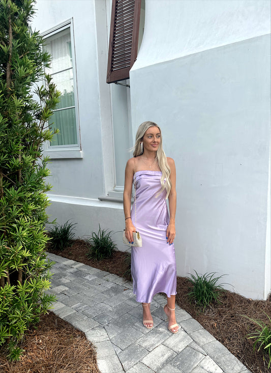 Lavender Satin Mini Dress