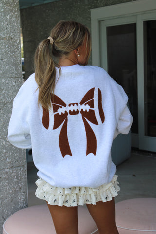 Football Bows Embroidered Sweater