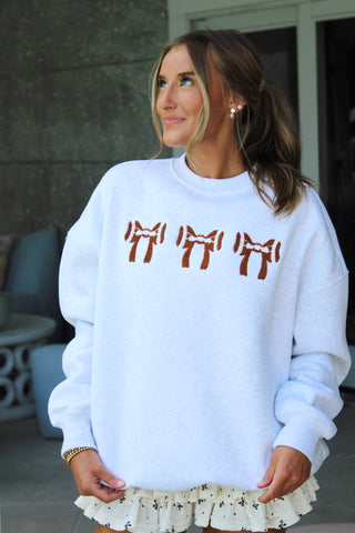 Football Bows Embroidered Sweater
