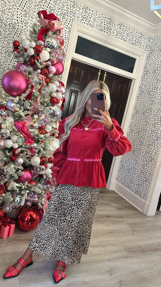 Animal Print Midi Skirt