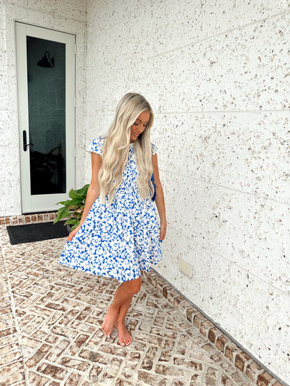 Floral Flutter Sleeve Dress