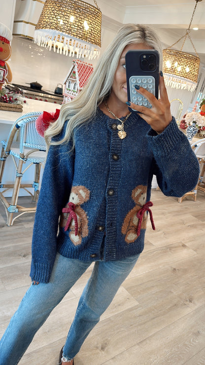 Ralph Teddy Cardigan- Navy