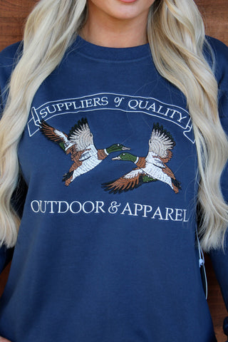 Flying Mallards Crew Neck- Navy