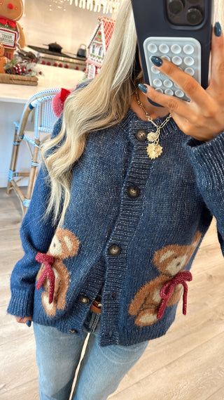 Ralph Teddy Cardigan- Navy